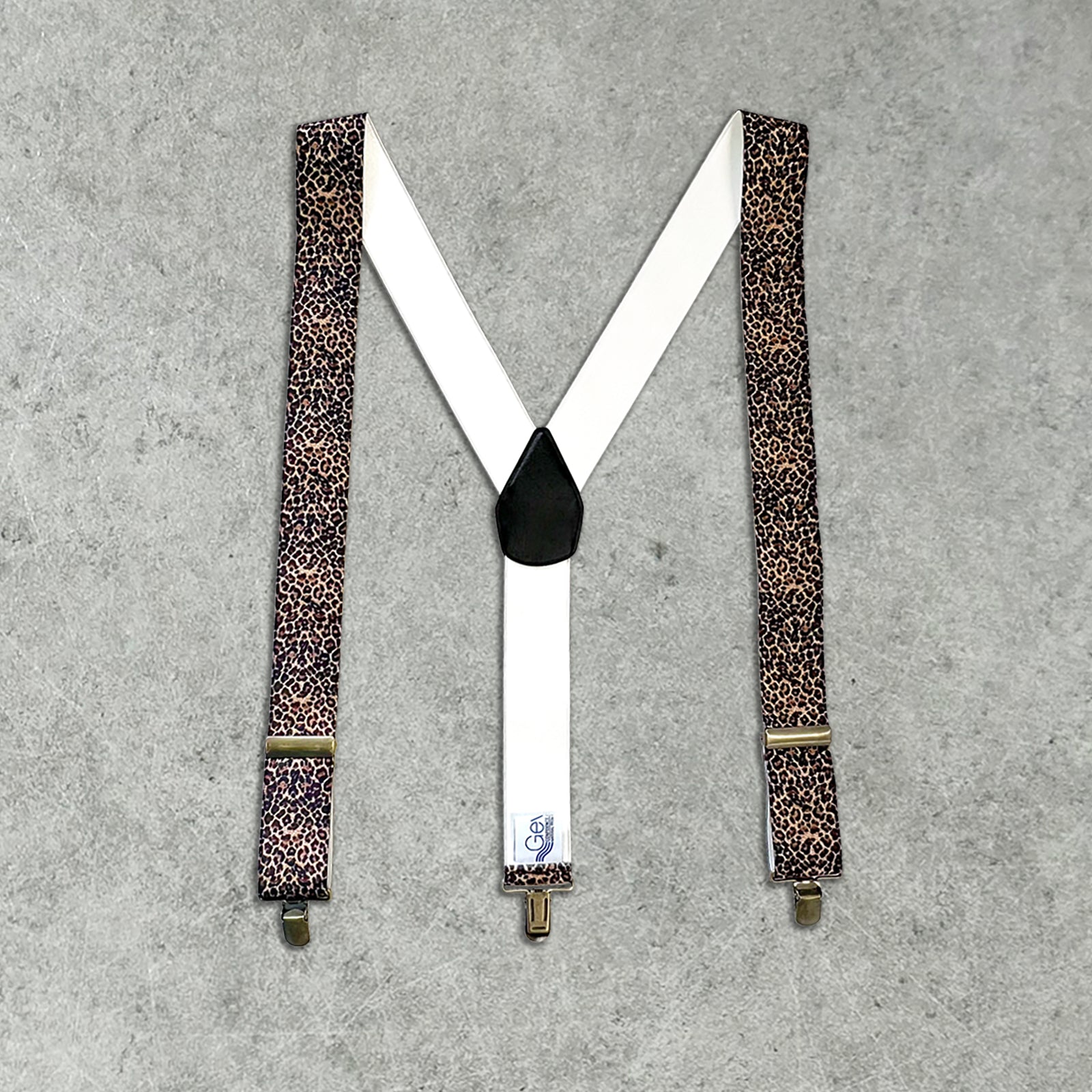 GEVAERT(ゲバルト) Y型 レオパード柄 サスペンダー ベルギー生地 日本