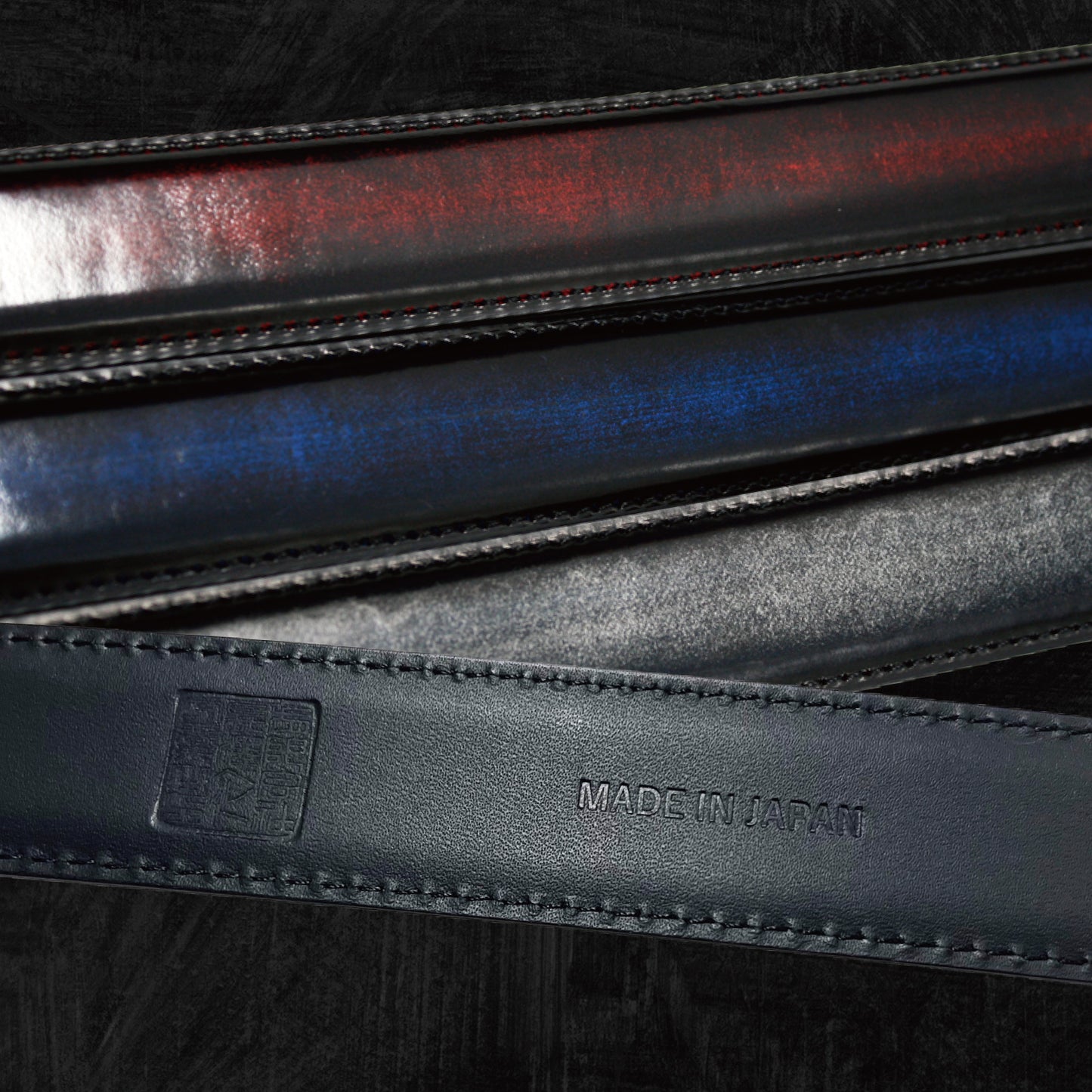 アドバンガラスレザーベルト  サイズ調整OK プレゼント 祝い 本革 レザー 紳士 メンズ 日本製