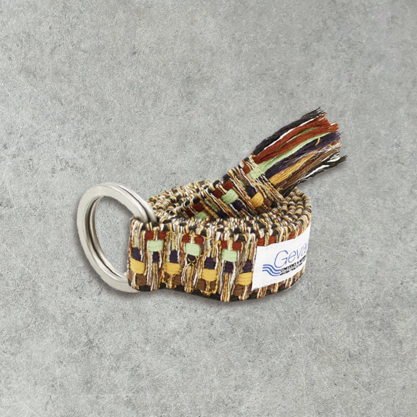 GEVAERT(ゲバルト) Wリングビビッドシャギーベルト ベルギー生地 日本製 ベルト長さ：約120cm ベルト幅：4cm サイズフリー カジュアル メンズ レディース ユニセックス ダブルリングバックル 布ベルト