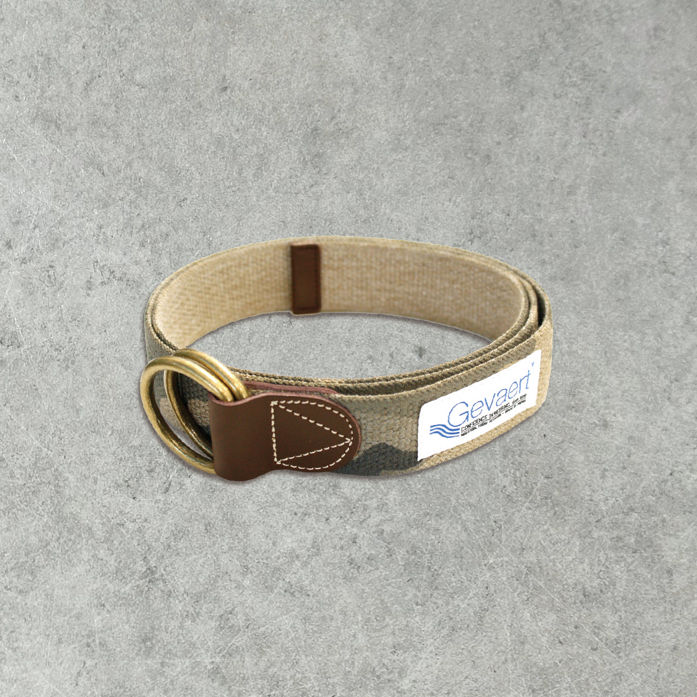 GEVAERT(ゲバルト) ダブルリングカモフラベルト ベルギー生地 日本製 ベルト長さ：約120cm ベルト幅：3.5cm サイズフリー カジュアル メンズ レディース ユニセックス ダブルリングバックル 迷彩柄 ファッション小物