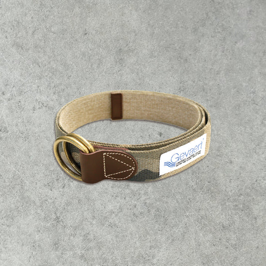 GEVAERT(ゲバルト) ダブルリングカモフラベルト ベルギー生地 日本製 ベルト長さ：約120cm ベルト幅：3.5cm サイズフリー カジュアル メンズ レディース ユニセックス ダブルリングバックル 迷彩柄 ファッション小物