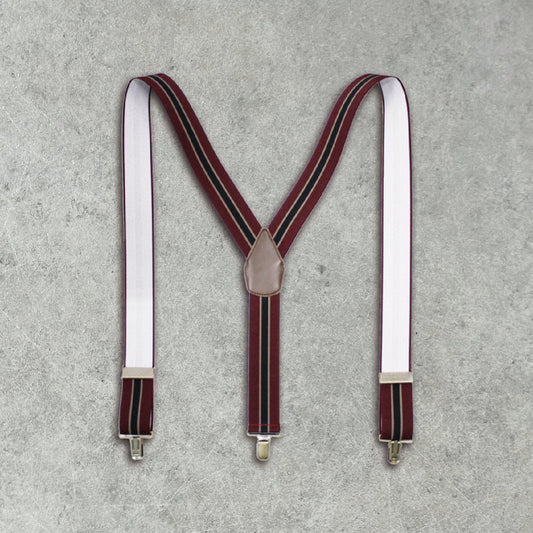 GEVAERT(ゲバルト) Y型ストライプ柄サスペンダー ベルギー生地 日本製 ゴム生地 長さ:FREE〜116cm×幅3.5cm カジュアル メンズ レディース ユニセックス ビジネス ファッション小物