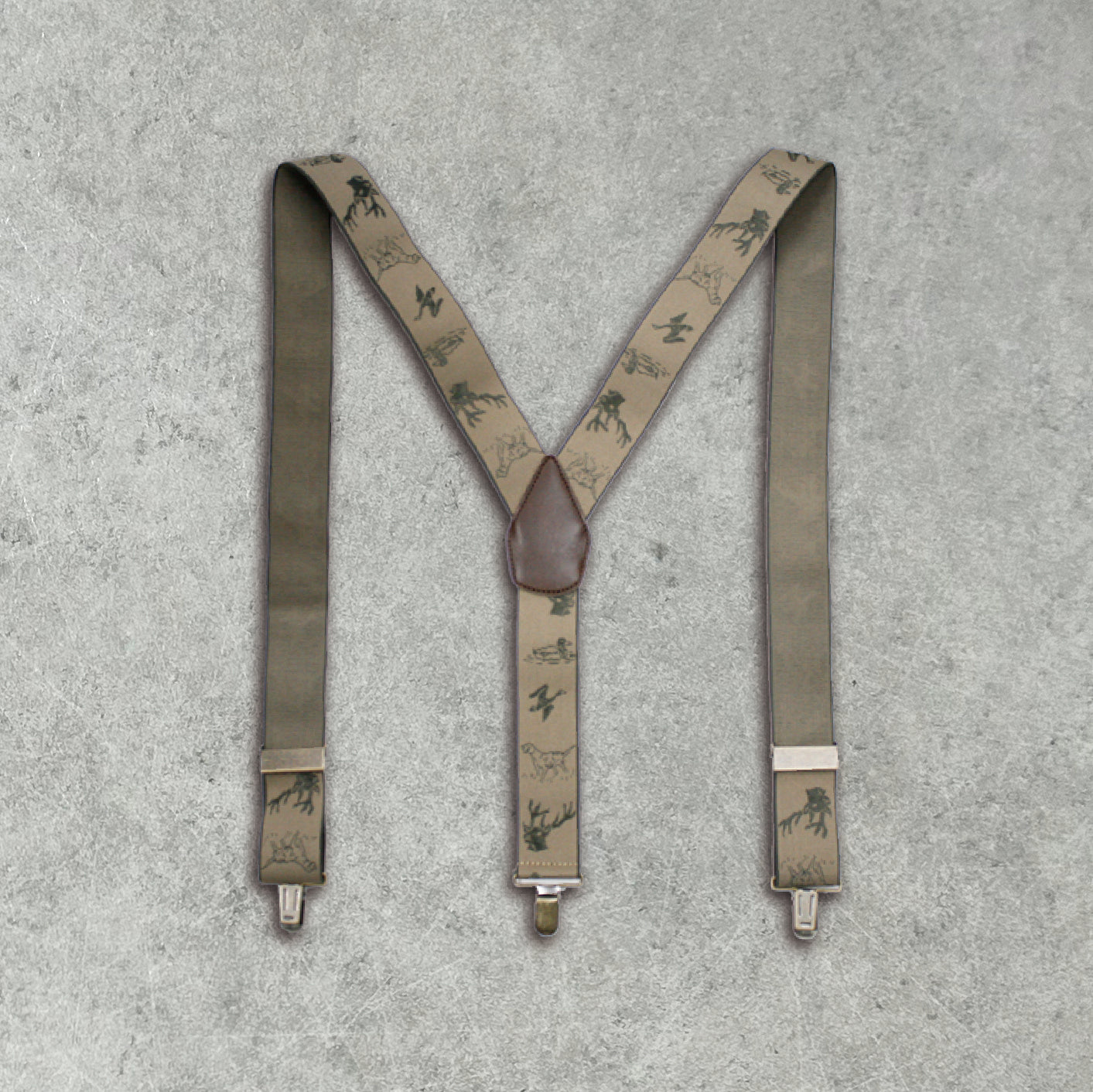 GEVAERT(ゲバルト) Y型アニマル刺繍柄サスペンダー ベルギー生地 日本製 ゴム生地 長さ:FREE〜116cm×幅3.5cm メンズ レディース ユニセックス  アニマル柄 ビジネス ファッション小物