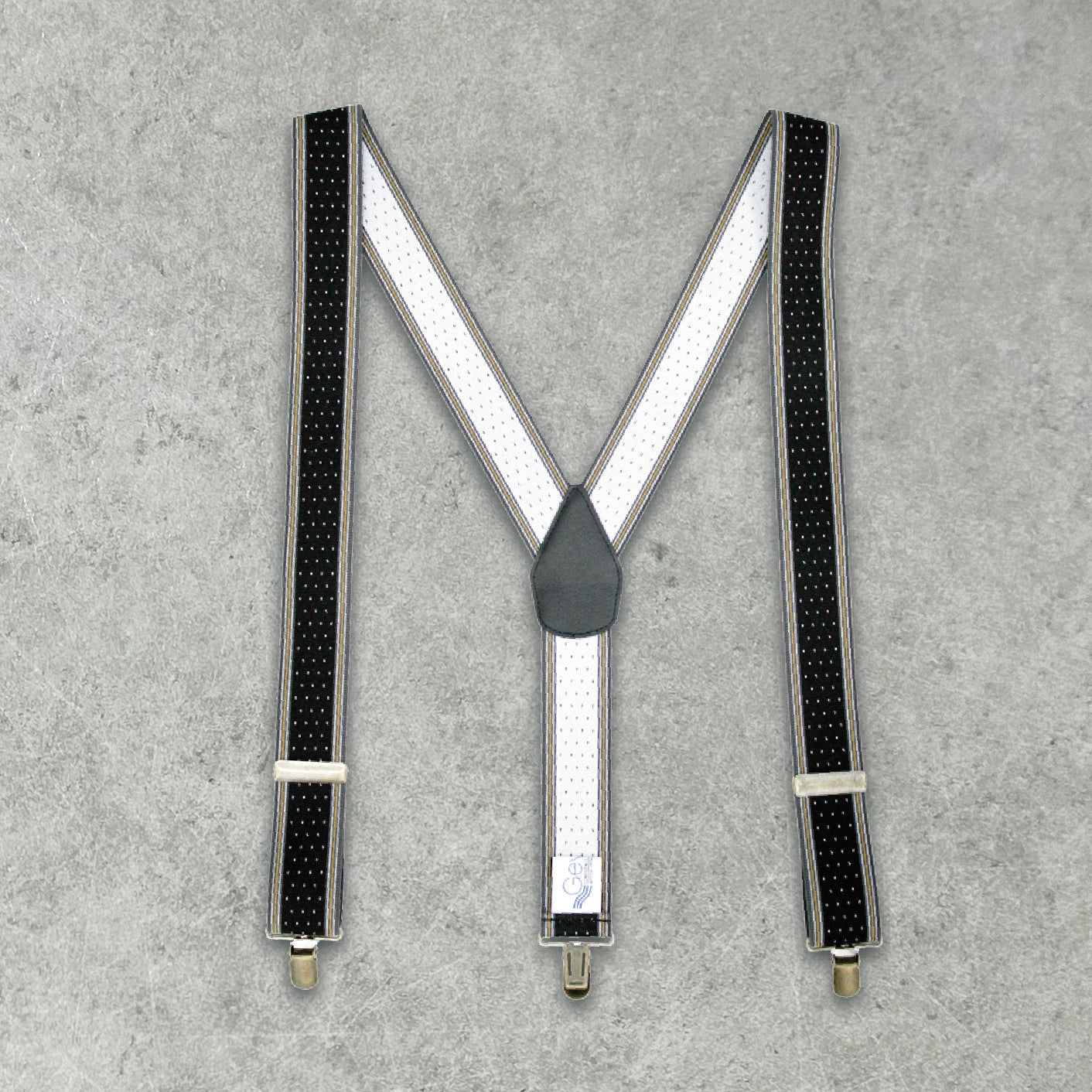 GEVAERT(ゲバルト) Y型サイドラインドット柄サスペンダー ベルギー生地 日本製 ゴム生地 長さ:FREE〜100cm×幅3.5cm メンズ レディース ユニセックス ドット柄 ファッション小物