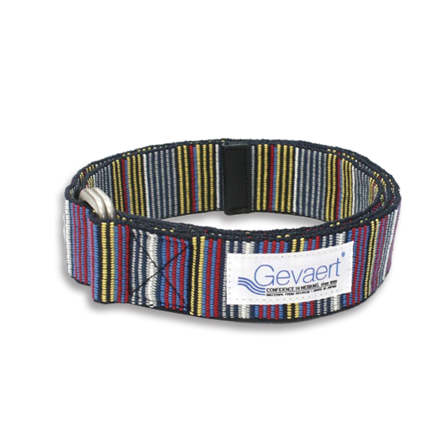 GEVAERT(ゲバルト) Wリングマルチストライプベルト ベルギー生地 日本製 ベルト長さ：約120cm ベルト幅：4cm サイズフリー カジュアル メンズ レディース ユニセックス ダブルリングバックル 布ベルト