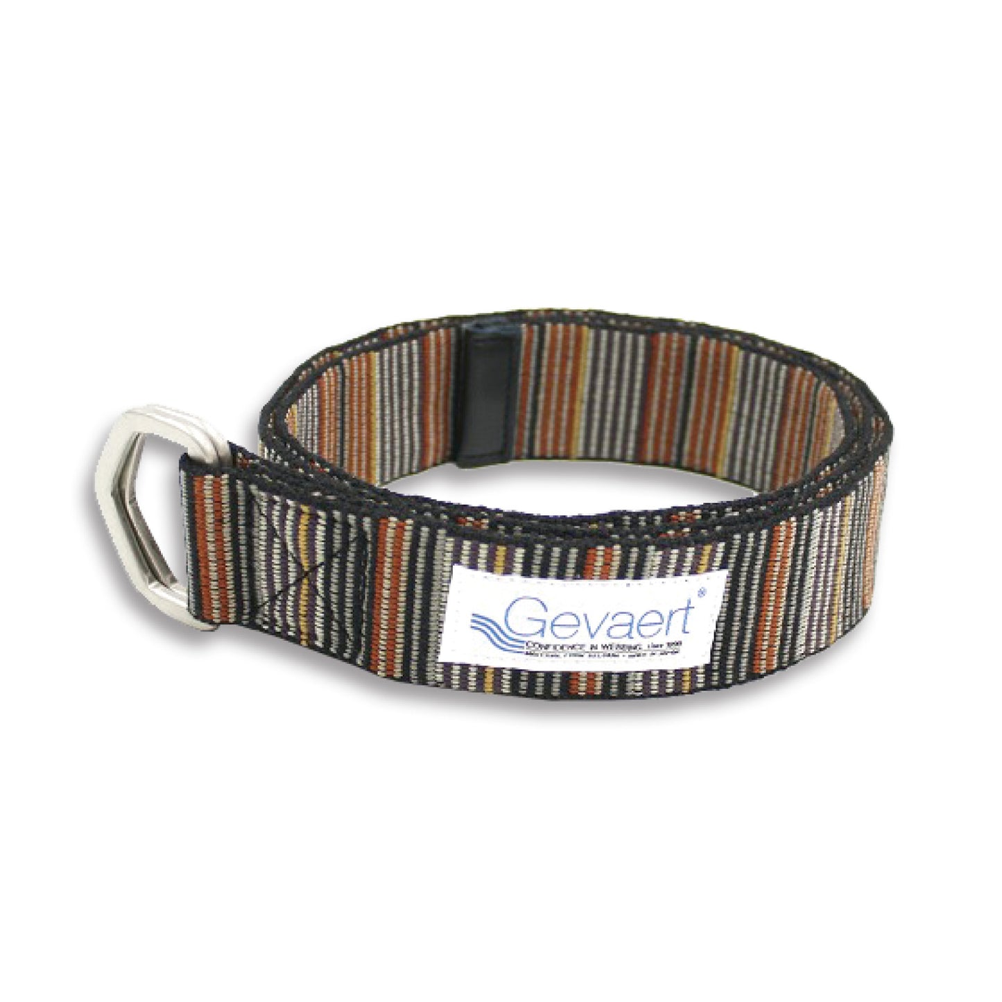 GEVAERT(ゲバルト) Wリングマルチストライプベルト ベルギー生地 日本製 ベルト長さ：約120cm ベルト幅：4cm サイズフリー カジュアル メンズ レディース ユニセックス ダブルリングバックル 布ベルト