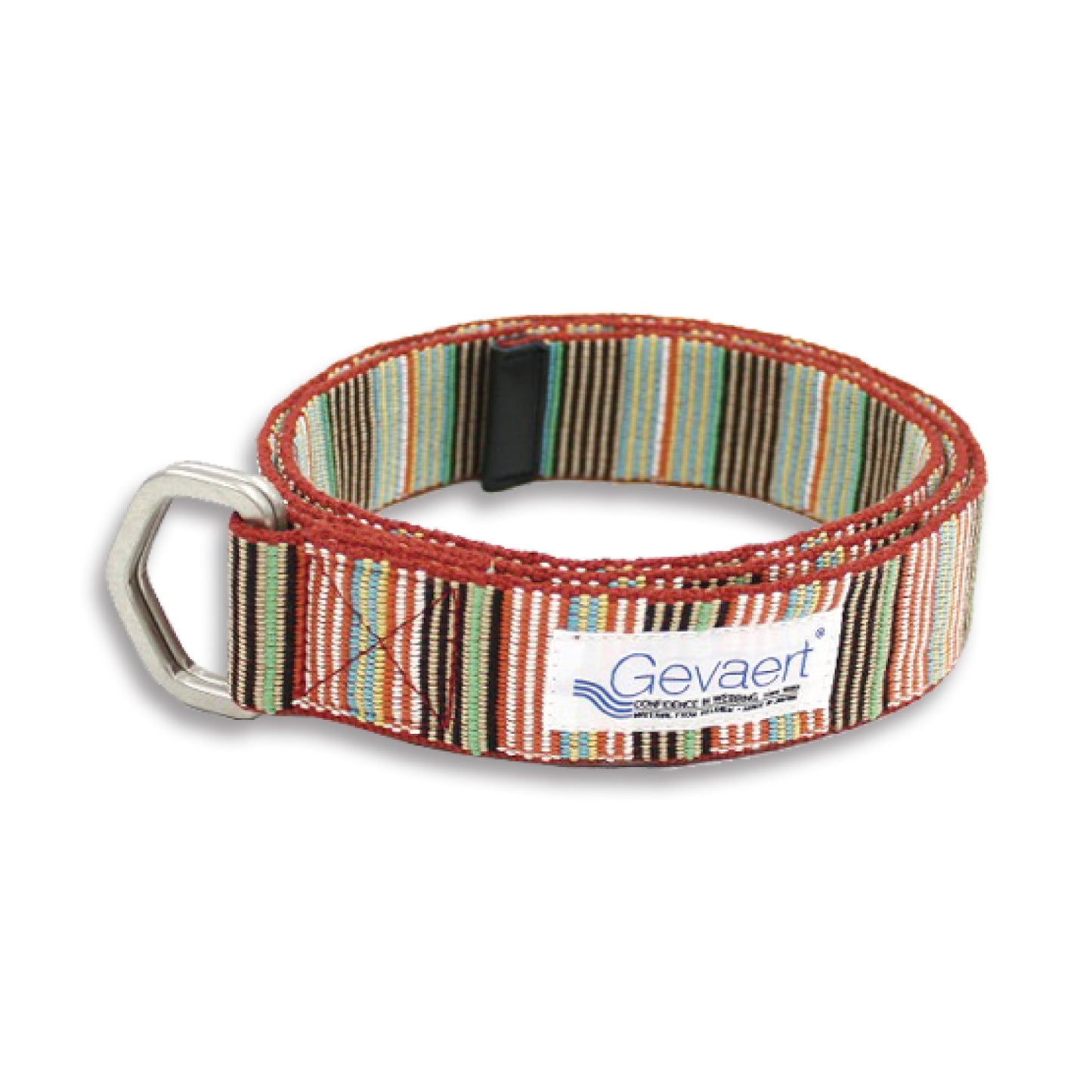 GEVAERT(ゲバルト) Wリングマルチストライプベルト ベルギー生地 日本製 ベルト長さ：約120cm ベルト幅：4cm サイズフリー カジュアル メンズ レディース ユニセックス ダブルリングバックル 布ベルト