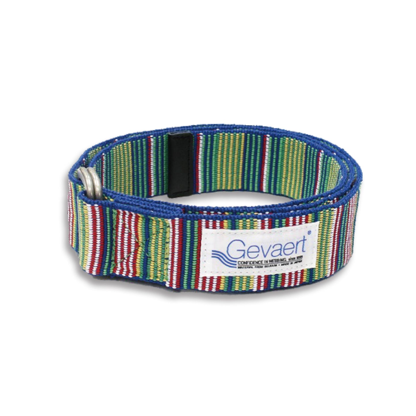 GEVAERT(ゲバルト) Wリングマルチストライプベルト ベルギー生地 日本製 ベルト長さ：約120cm ベルト幅：4cm サイズフリー カジュアル メンズ レディース ユニセックス ダブルリングバックル 布ベルト