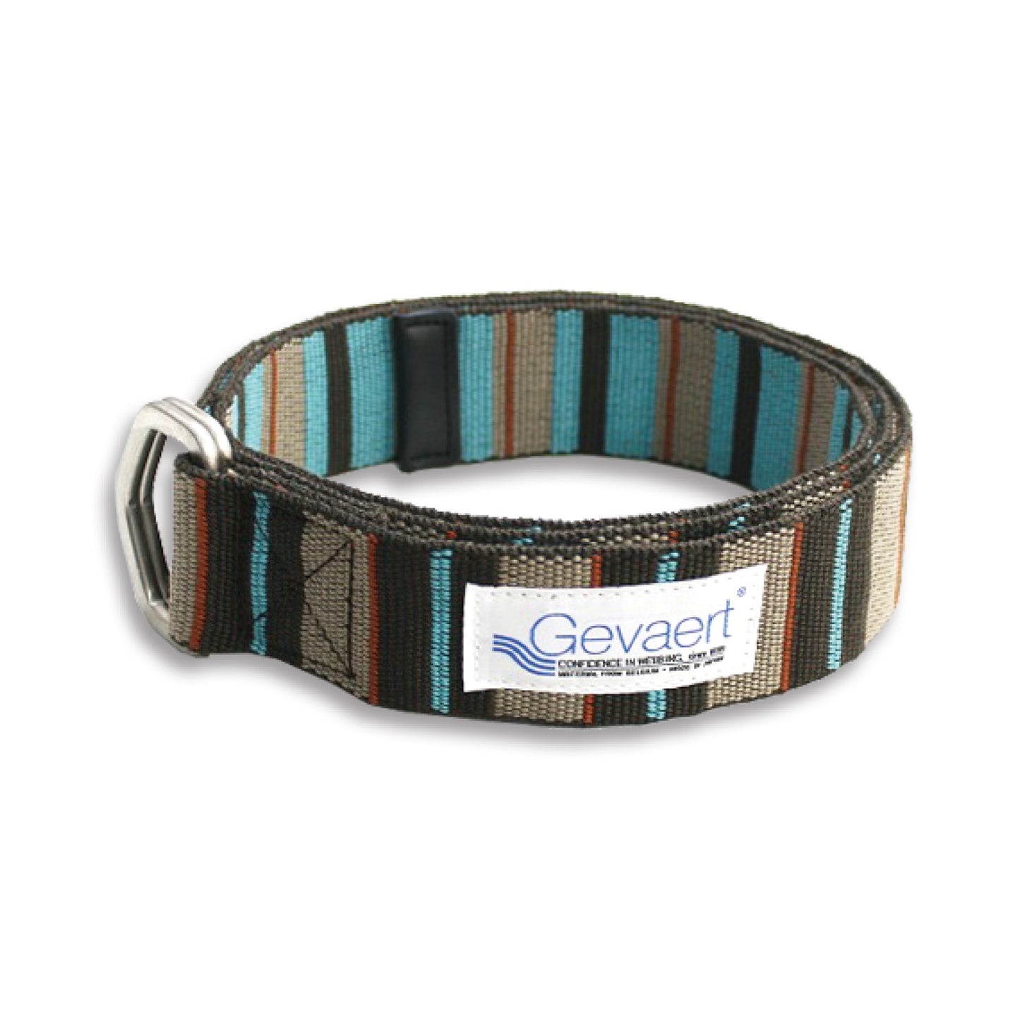 GEVAERT(ゲバルト) Wリングカラーボーダーベルト 日本製 ベルギー生地 おしゃれ サイズ ベルト長さ：約120cm ベルト幅：4cm ストライプ サイズフリー ダブルリングバックル ユニセックス カジュアル 布ベルト