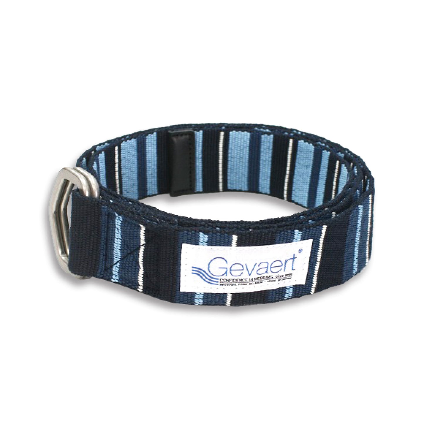 GEVAERT(ゲバルト) Wリングカラーボーダーベルト 日本製 ベルギー生地 おしゃれ サイズ ベルト長さ：約120cm ベルト幅：4cm ストライプ サイズフリー ダブルリングバックル ユニセックス カジュアル 布ベルト