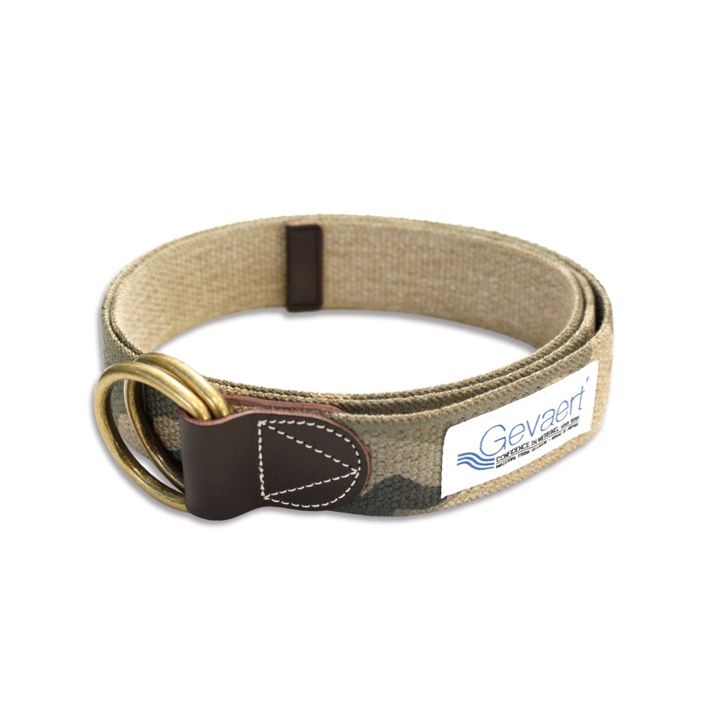 GEVAERT(ゲバルト) ダブルリングカモフラベルト ベルギー生地 日本製 ベルト長さ：約120cm ベルト幅：3.5cm サイズフリー カジュアル メンズ レディース ユニセックス ダブルリングバックル 迷彩柄 ファッション小物