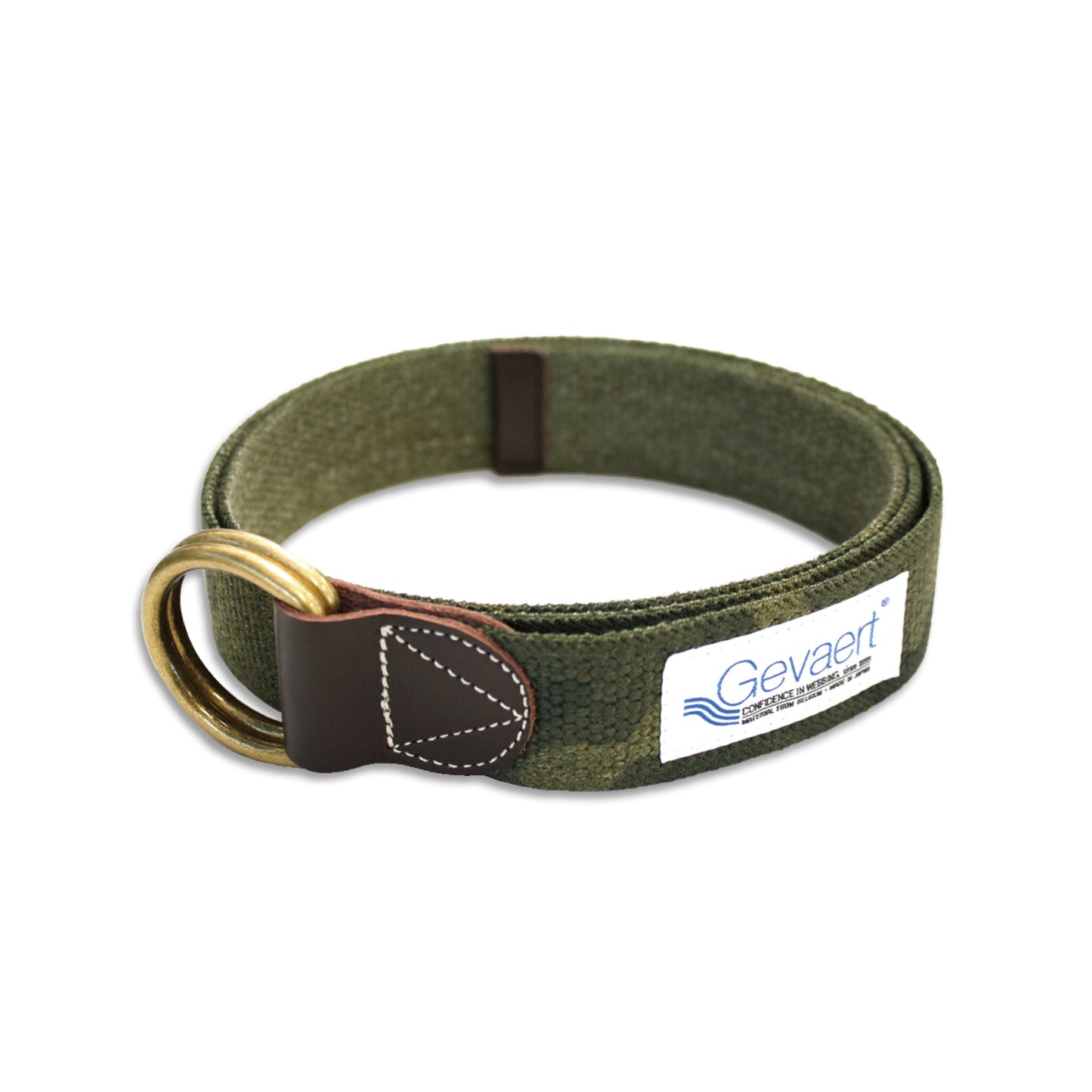 GEVAERT(ゲバルト) ダブルリングカモフラベルト ベルギー生地 日本製 ベルト長さ：約120cm ベルト幅：3.5cm サイズフリー カジュアル メンズ レディース ユニセックス ダブルリングバックル 迷彩柄 ファッション小物