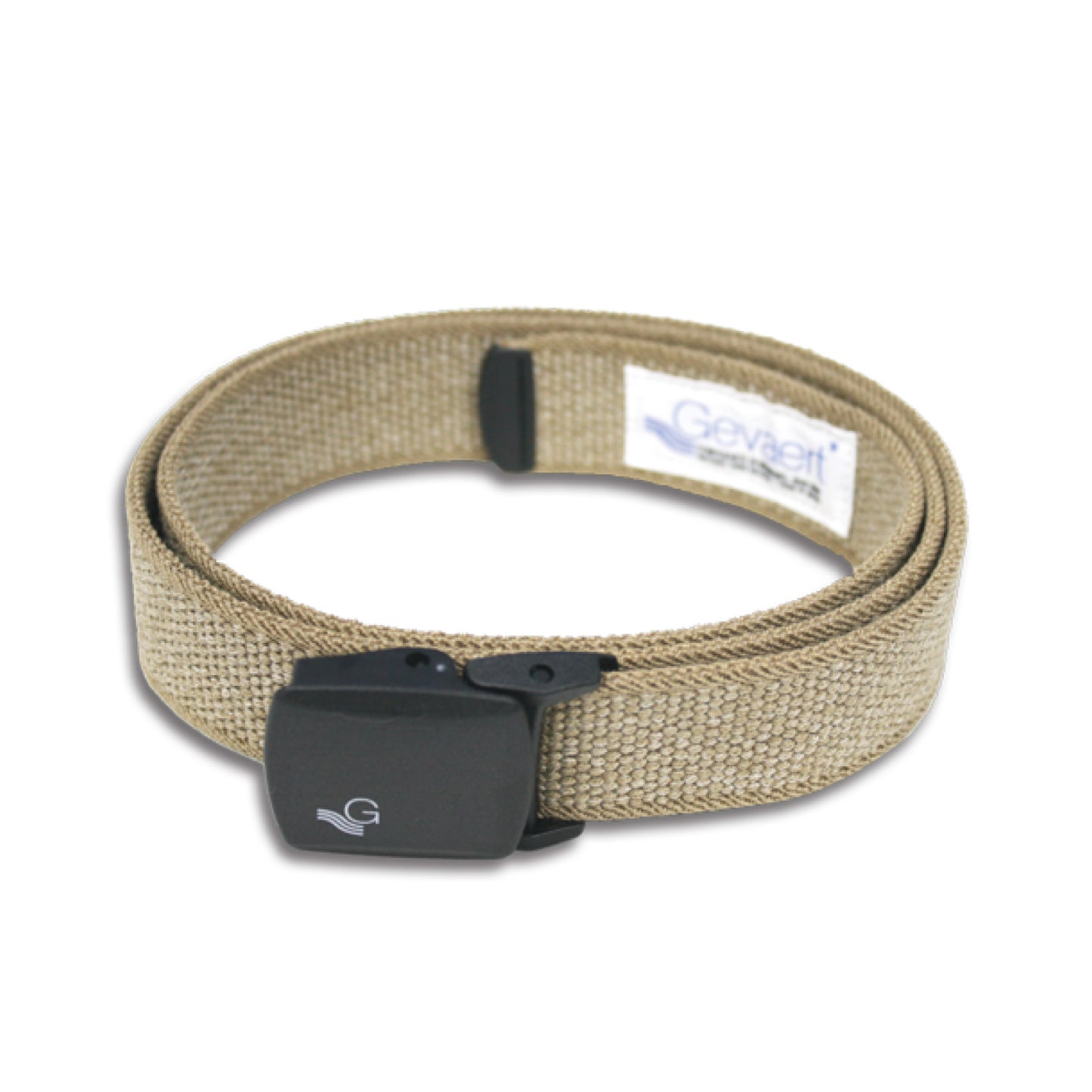 GEVAERT(ゲバルト) プラバックルサンドストーンベルト ベルギー生地 日本製 ゴム生地 ベルト長さ：約120cm ベルト幅：3.5cm サイズフリー カジュアル メンズ レディース アウトドア ファッション小物