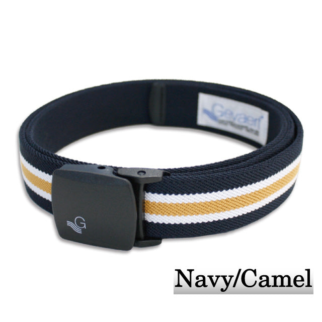 GEVAERT(ゲバルト) プラバックルセンターラインベルト ベルギー生地 日本製 ゴム生地 ベルト長さ：約110cm ベルト幅：3.5cm ストライプ柄 カジュアル メンズ レディース アウトドア ファッション小物