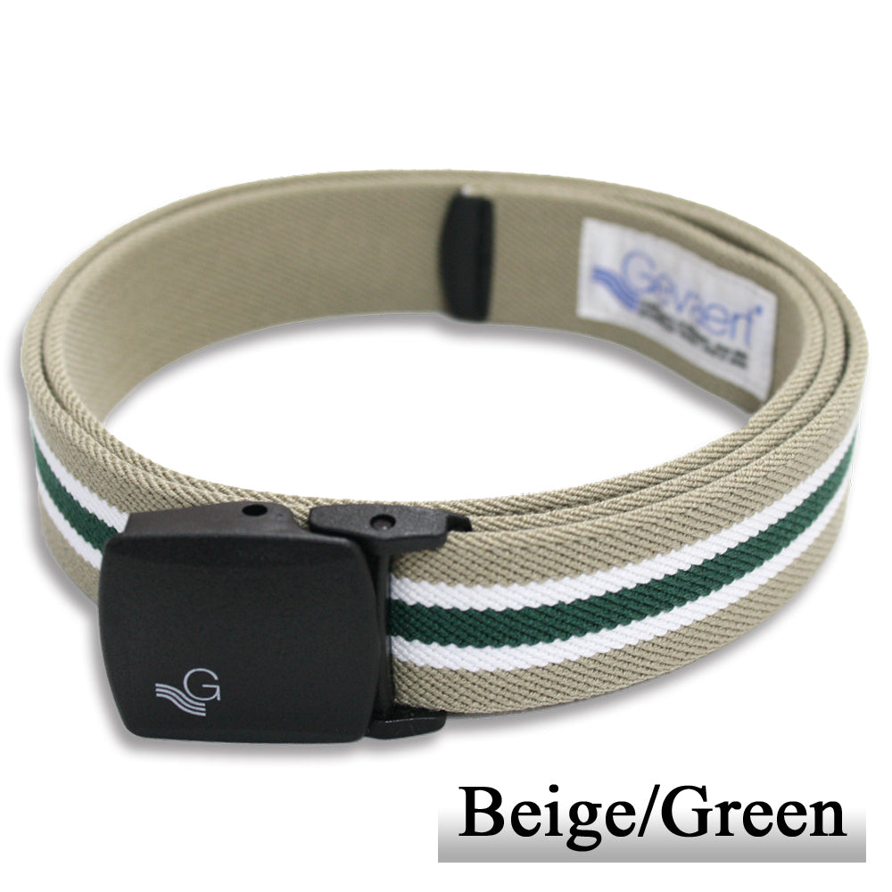 GEVAERT(ゲバルト) プラバックルセンターラインベルト ベルギー生地 日本製 ゴム生地 ベルト長さ：約110cm ベルト幅：3.5cm ストライプ柄 カジュアル メンズ レディース アウトドア ファッション小物