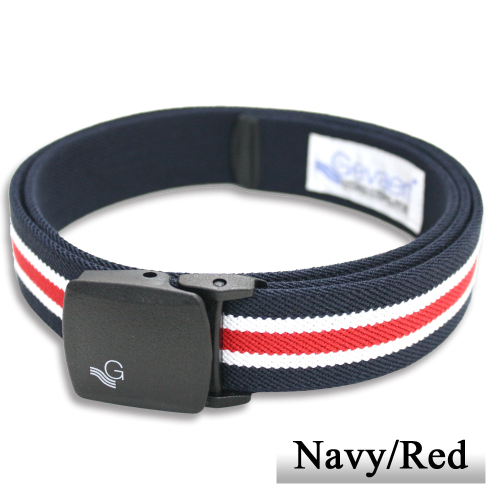 GEVAERT(ゲバルト) プラバックルセンターラインベルト ベルギー生地 日本製 ゴム生地 ベルト長さ：約110cm ベルト幅：3.5cm ストライプ柄 カジュアル メンズ レディース アウトドア ファッション小物