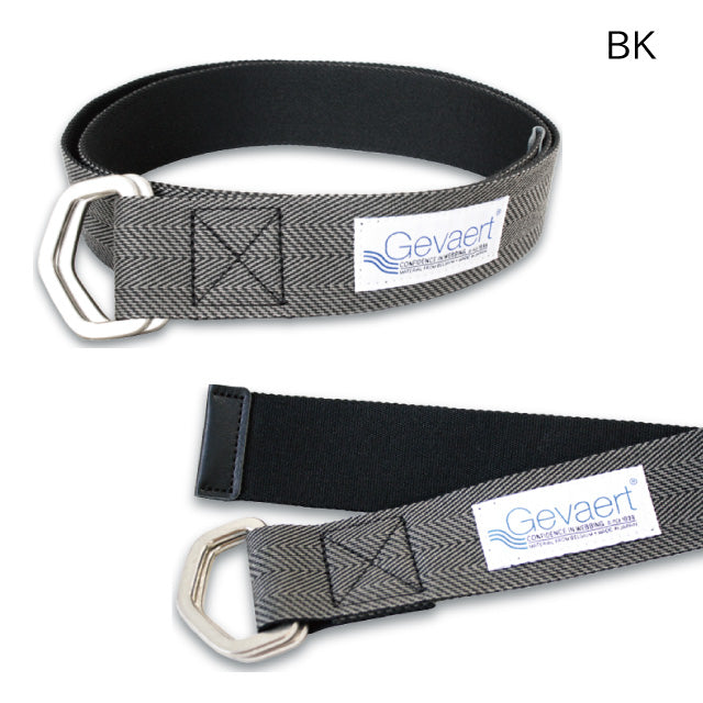 GEVAERT(ゲバルト) ダブルリングリバーシブルヘリンボーンベルト ベルギー生地 日本製 ベルト長さ:約120cm ベルト幅:4cm サイズフリー カジュアル メンズ レディース ダブルリングバックル ファッション小物