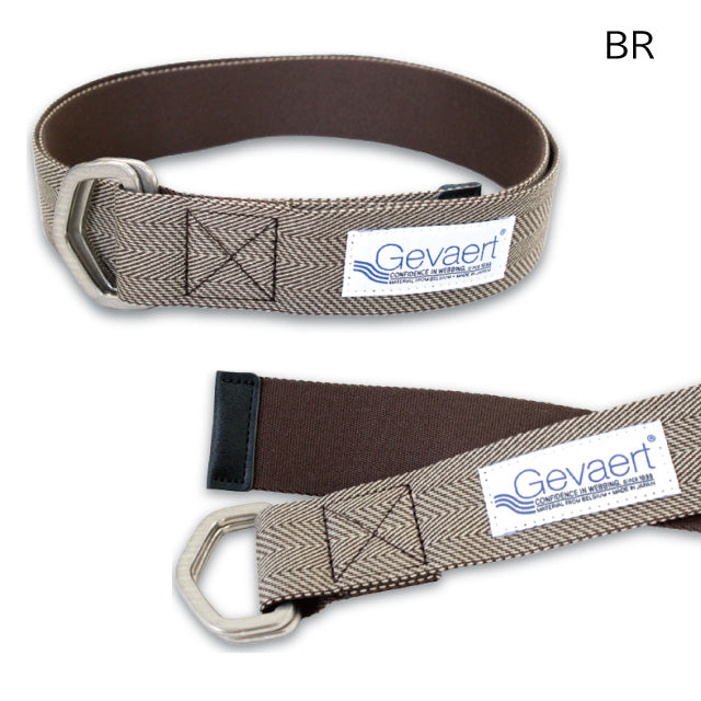 GEVAERT(ゲバルト) ダブルリングリバーシブルヘリンボーンベルト ベルギー生地 日本製 ベルト長さ:約120cm ベルト幅:4cm サイズフリー カジュアル メンズ レディース ダブルリングバックル ファッション小物