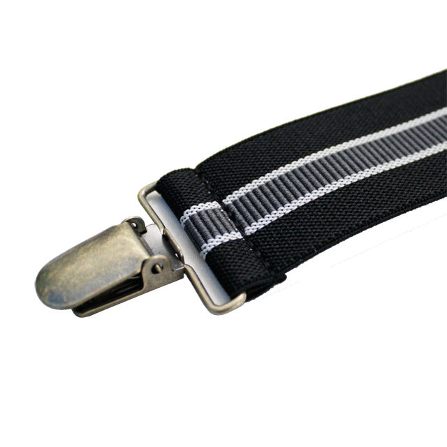 GEVAERT(ゲバルト) Y型ストライプ柄サスペンダー ベルギー生地 日本製 ゴム生地 長さ:FREE〜116cm×幅3.5cm カジュアル メンズ レディース ユニセックス ビジネス ファッション小物