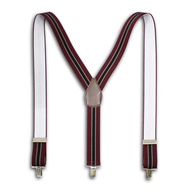 GEVAERT(ゲバルト) Y型ストライプ柄サスペンダー ベルギー生地 日本製 ゴム生地 長さ:FREE〜116cm×幅3.5cm カジュアル メンズ レディース ユニセックス ビジネス ファッション小物