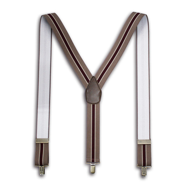 GEVAERT(ゲバルト) Y型ストライプ柄サスペンダー ベルギー生地 日本製 ゴム生地 長さ:FREE〜116cm×幅3.5cm カジュアル メンズ レディース ユニセックス ビジネス ファッション小物