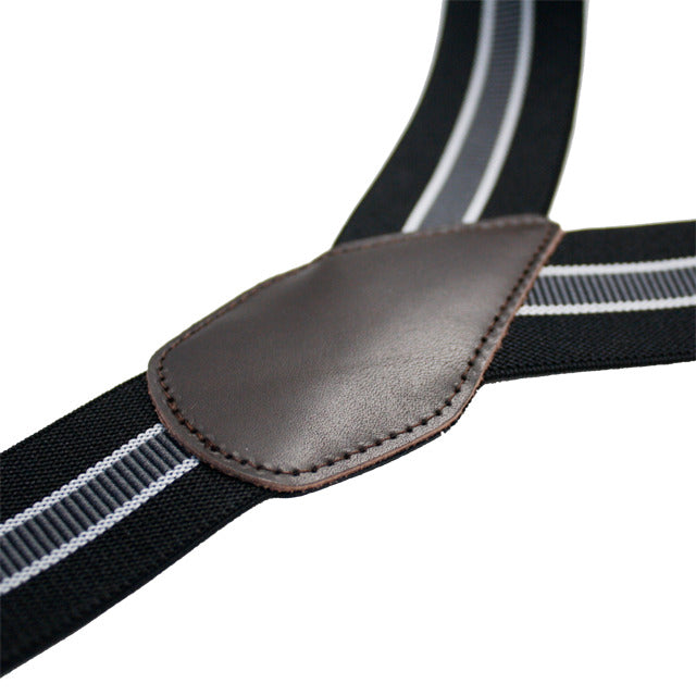 GEVAERT(ゲバルト) Y型ストライプ柄サスペンダー ベルギー生地 日本製 ゴム生地 長さ:FREE〜116cm×幅3.5cm カジュアル メンズ レディース ユニセックス ビジネス ファッション小物