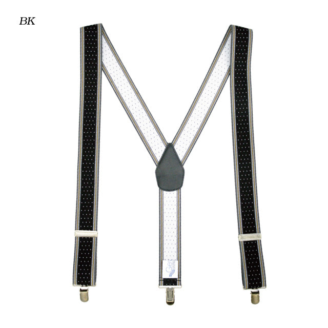 GEVAERT(ゲバルト) Y型サイドラインドット柄サスペンダー ベルギー生地 日本製 ゴム生地 長さ:FREE〜100cm×幅3.5cm メンズ レディース ユニセックス ドット柄 ファッション小物