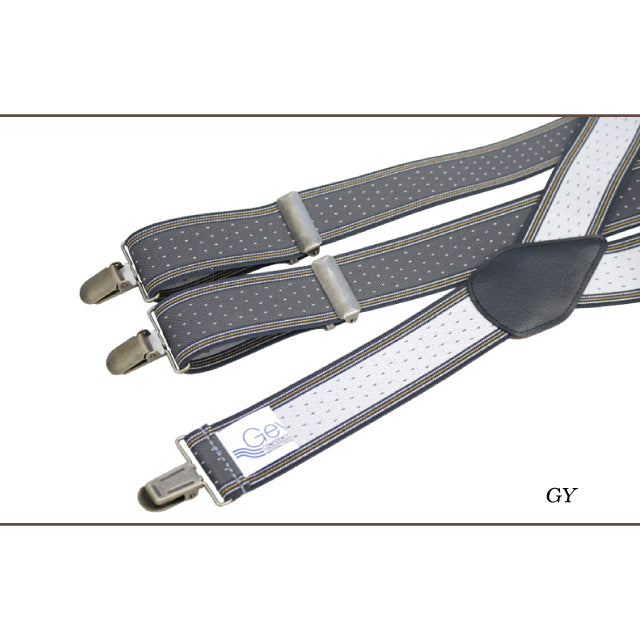 GEVAERT(ゲバルト) Y型サイドラインドット柄サスペンダー ベルギー生地 日本製 ゴム生地 長さ:FREE〜100cm×幅3.5cm メンズ レディース ユニセックス ドット柄 ファッション小物