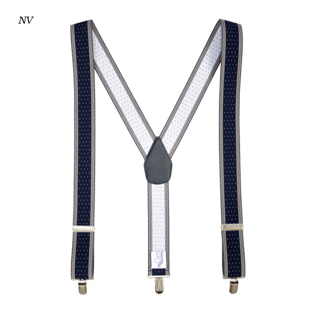 GEVAERT(ゲバルト) Y型サイドラインドット柄サスペンダー ベルギー生地 日本製 ゴム生地 長さ:FREE〜100cm×幅3.5cm メンズ レディース ユニセックス ドット柄 ファッション小物