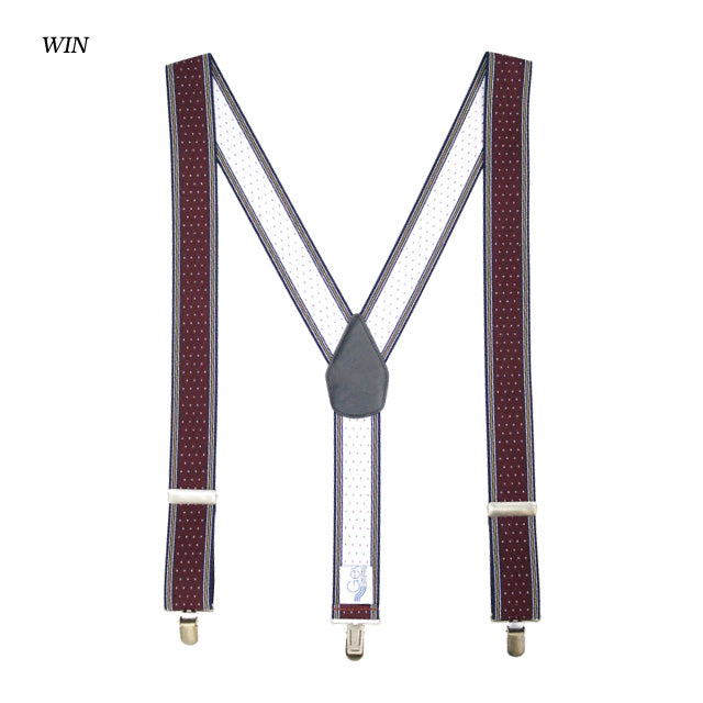 GEVAERT(ゲバルト) Y型サイドラインドット柄サスペンダー ベルギー生地 日本製 ゴム生地 長さ:FREE〜100cm×幅3.5cm メンズ レディース ユニセックス ドット柄 ファッション小物