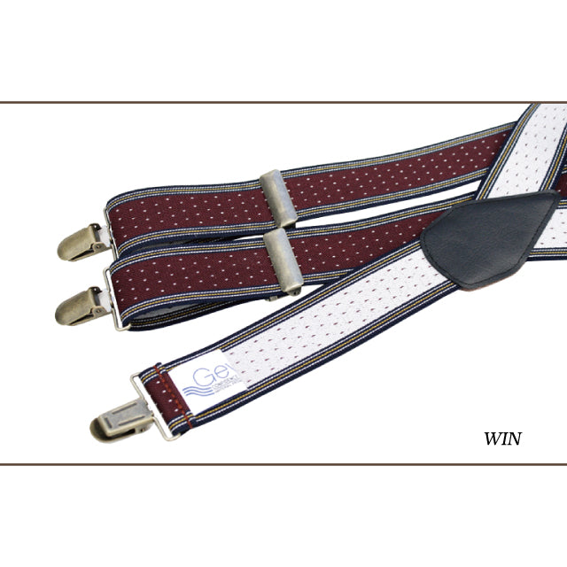 GEVAERT(ゲバルト) Y型サイドラインドット柄サスペンダー ベルギー生地 日本製 ゴム生地 長さ:FREE〜100cm×幅3.5cm メンズ レディース ユニセックス ドット柄 ファッション小物