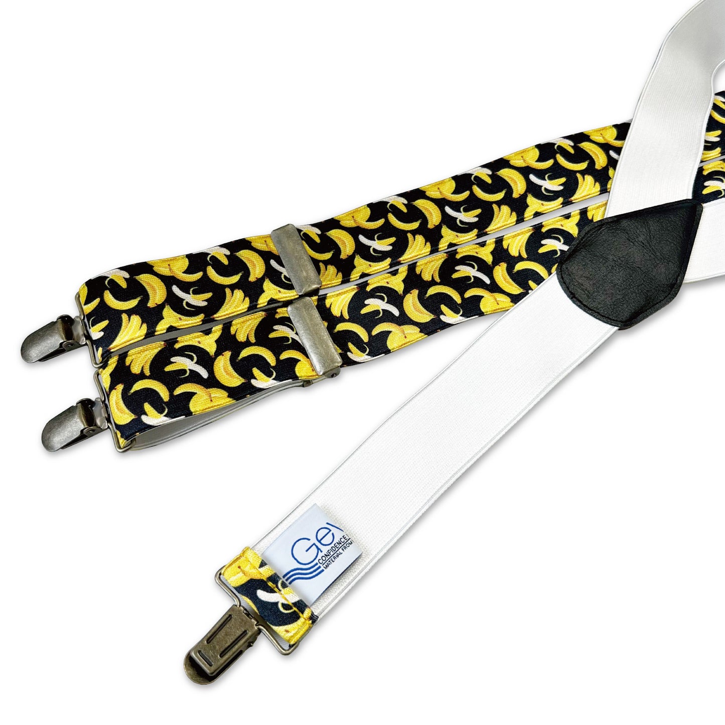 GEVAERT(ゲバルト) Y型バナナ柄 サスペンダー ベルギー生地 日本製 ゴム生地 長さ:FREE〜100cm×幅3.5cm メンズ レディース ユニセックス アメカジ コーディネート ファッション小物