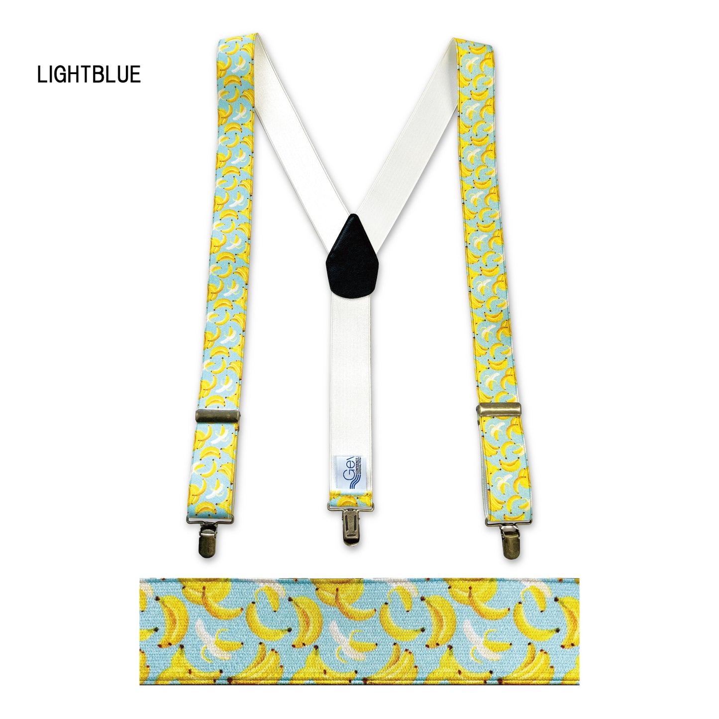 GEVAERT(ゲバルト) Y型バナナ柄 サスペンダー ベルギー生地 日本製 ゴム生地 長さ:FREE〜100cm×幅3.5cm メンズ レディース ユニセックス アメカジ コーディネート ファッション小物