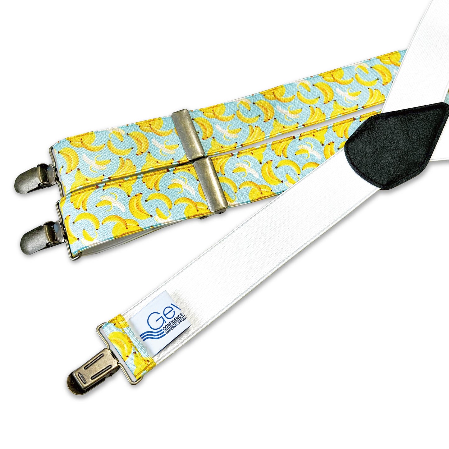 GEVAERT(ゲバルト) Y型バナナ柄 サスペンダー ベルギー生地 日本製 ゴム生地 長さ:FREE〜100cm×幅3.5cm メンズ レディース ユニセックス アメカジ コーディネート ファッション小物