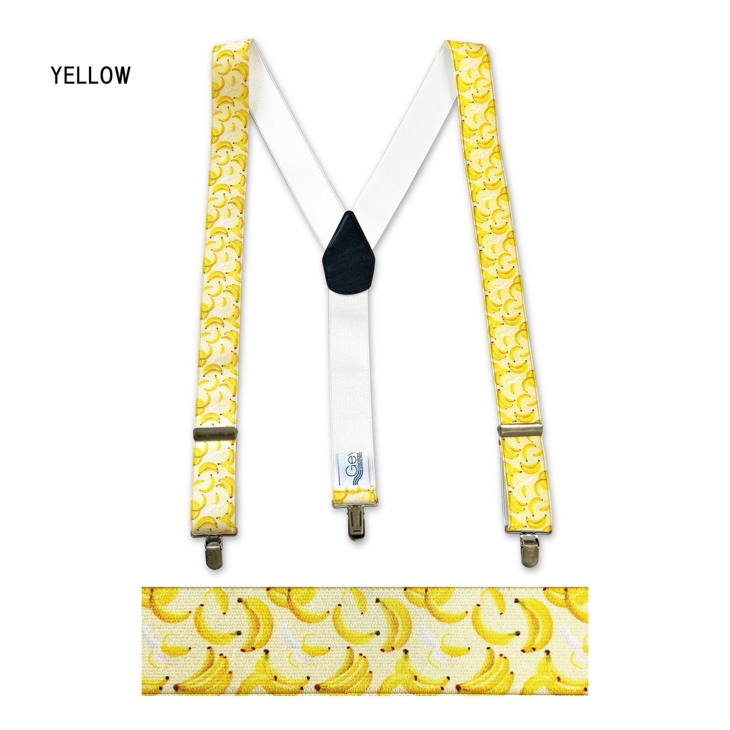 GEVAERT(ゲバルト) Y型バナナ柄 サスペンダー ベルギー生地 日本製 ゴム生地 長さ:FREE〜100cm×幅3.5cm メンズ レディース ユニセックス アメカジ コーディネート ファッション小物