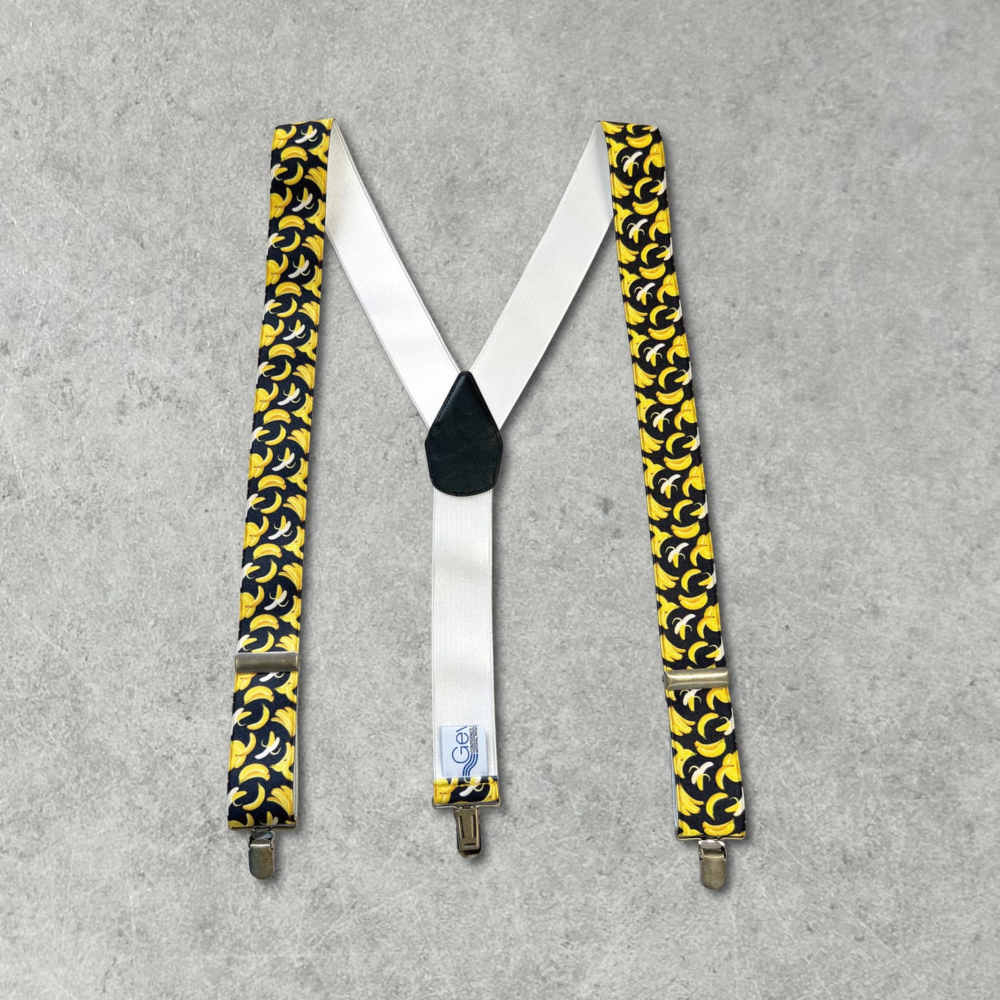 GEVAERT(ゲバルト) Y型バナナ柄 サスペンダー ベルギー生地 日本製 ゴム生地 長さ:FREE〜100cm×幅3.5cm メンズ レディース ユニセックス アメカジ コーディネート ファッション小物