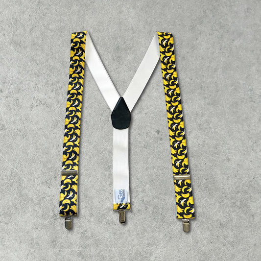 GEVAERT(ゲバルト) Y型バナナ柄 サスペンダー ベルギー生地 日本製 ゴム生地 長さ:FREE〜100cm×幅3.5cm メンズ レディース ユニセックス アメカジ コーディネート ファッション小物