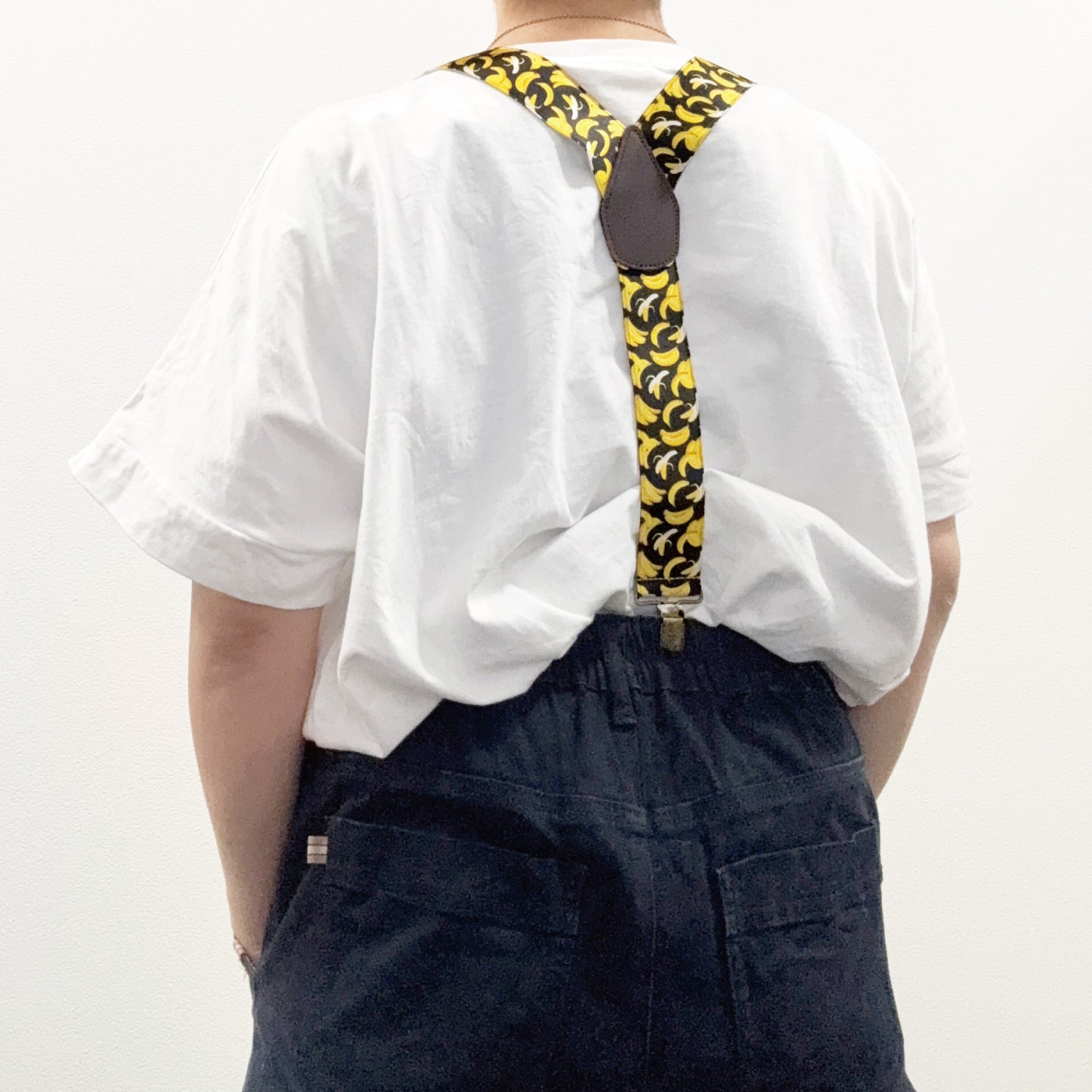 GEVAERT(ゲバルト) Y型バナナ柄 サスペンダー ベルギー生地 日本製 ゴム生地 長さ:FREE〜100cm×幅3.5cm メンズ レディース ユニセックス アメカジ コーディネート ファッション小物