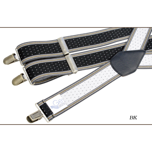 GEVAERT(ゲバルト) Y型サイドラインドット柄サスペンダー ベルギー生地 日本製 ゴム生地 長さ:FREE〜100cm×幅3.5cm メンズ レディース ユニセックス ドット柄 ファッション小物