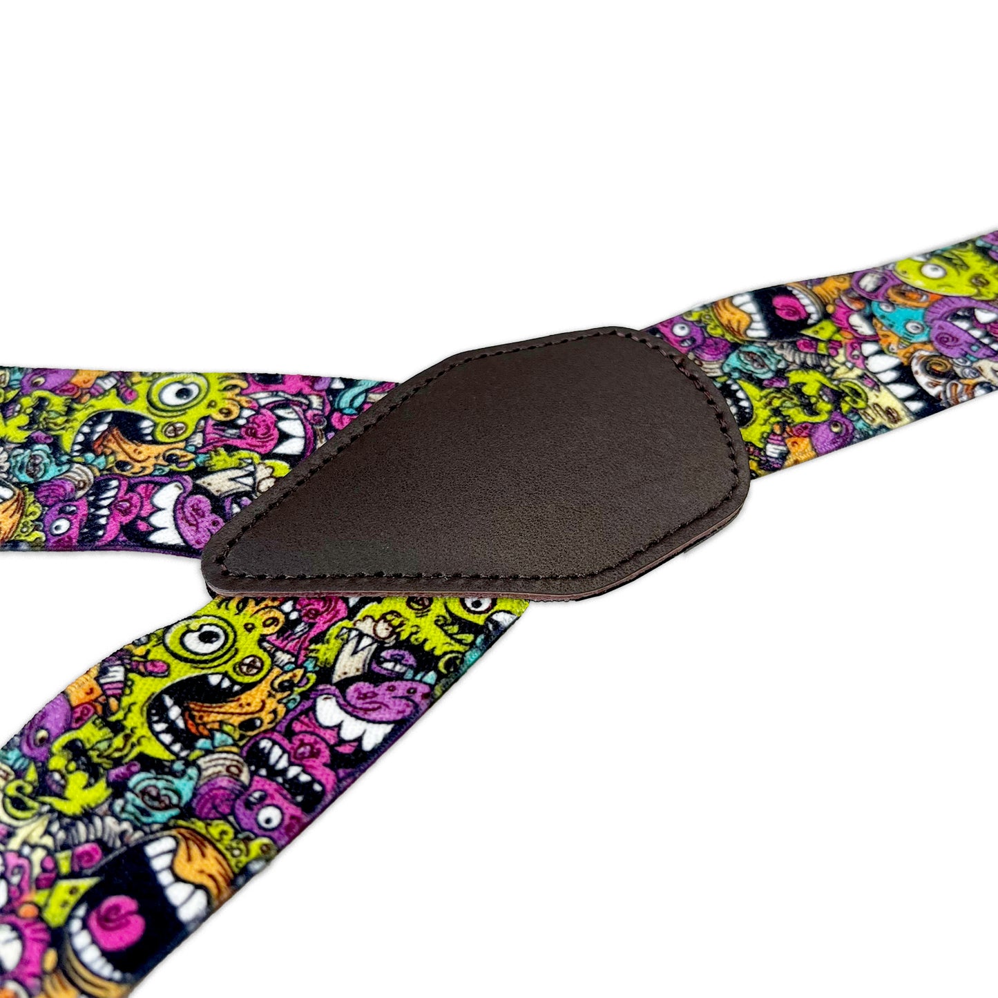 GEVAERT(ゲバルト) Y型モンスター柄 ドッグ柄 サスペンダー ベルギー生地 日本製 ゴム生地 長さ:FREE〜100cm×幅3.5cm ゴム メンズ レディース ユニセックス アメカジ コーディネート パーティー ファッション小物