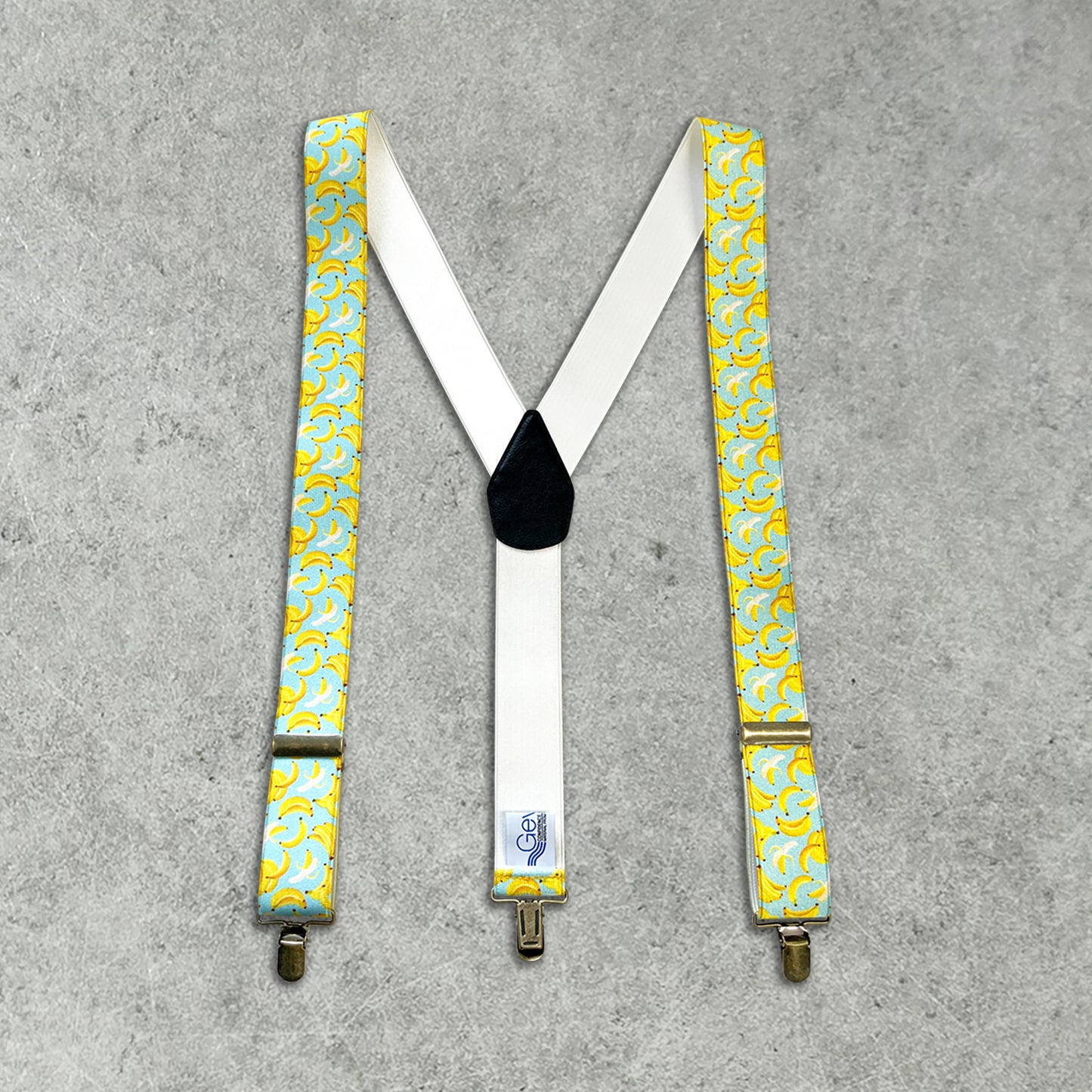 GEVAERT(ゲバルト) Y型バナナ柄 サスペンダー ベルギー生地 日本製 ゴム生地 長さ:FREE〜100cm×幅3.5cm メンズ レディース ユニセックス アメカジ コーディネート ファッション小物