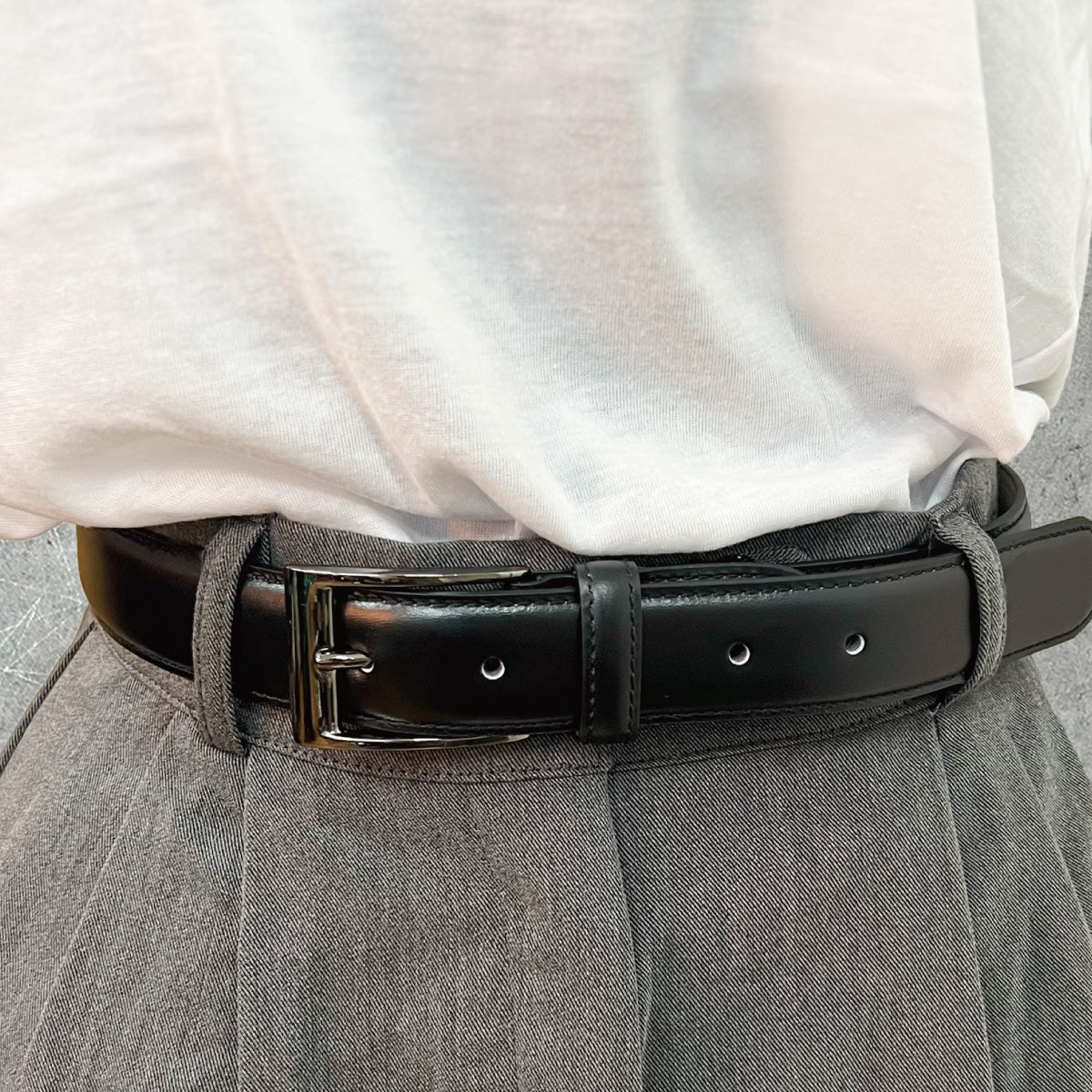 ペコスハードレザーベルト  サイズ調整OK ビジネス 本革 レザー 紳士 メンズ プレゼント 祝い