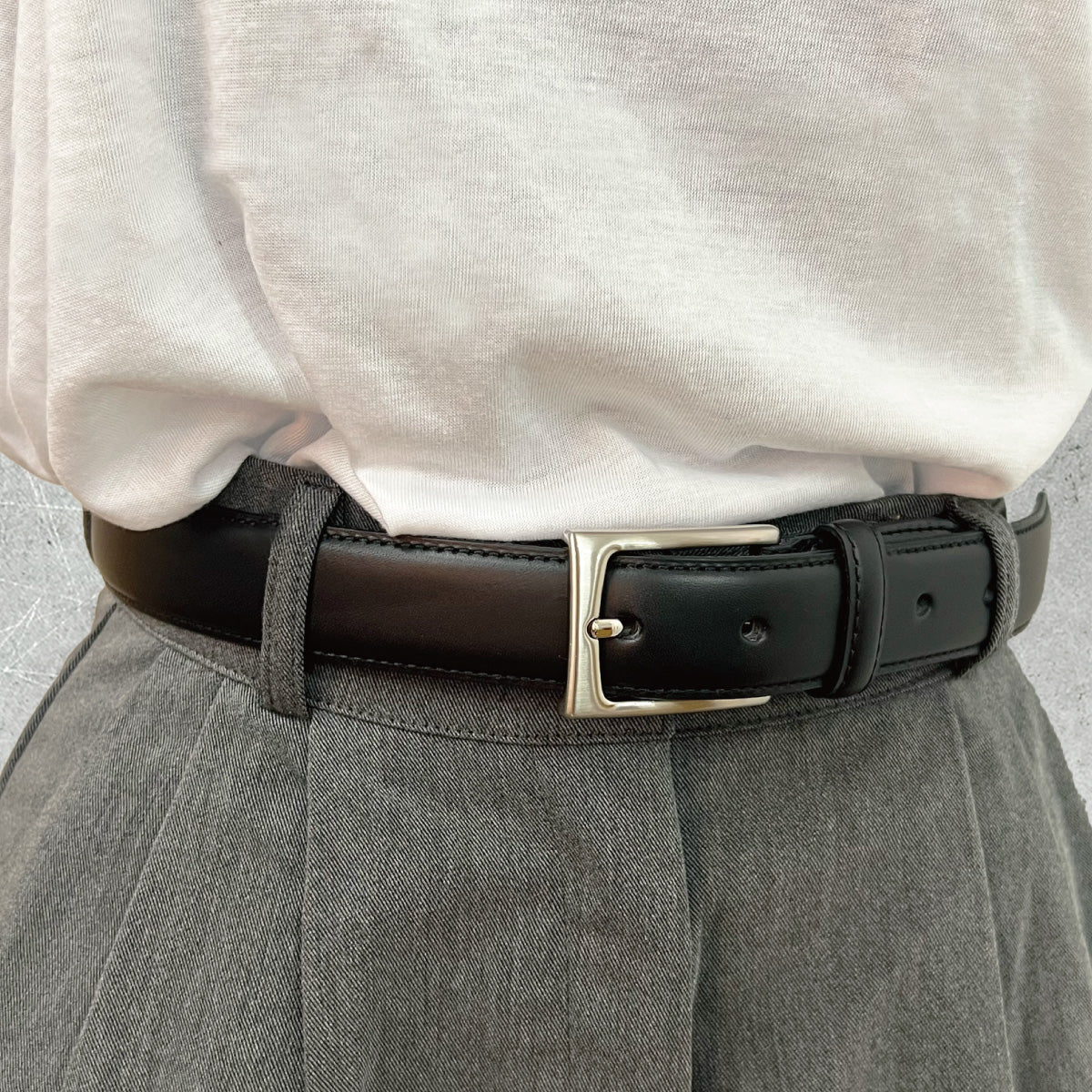 アノネイ社 ボックスカーフベルト サイズ調整OK 本革 冠婚葬祭 紳士 ビジネス 祝い レザー メンズ 日本製 プレゼント