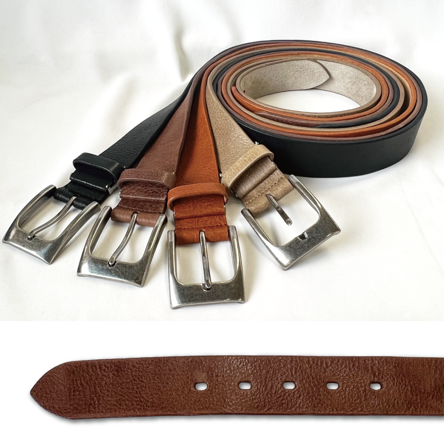 Italian Leather Belt, Adjustable Size, Perfect for Business, Gifts, and Celebrations, Genuine Leather, Men's, Made in Japan