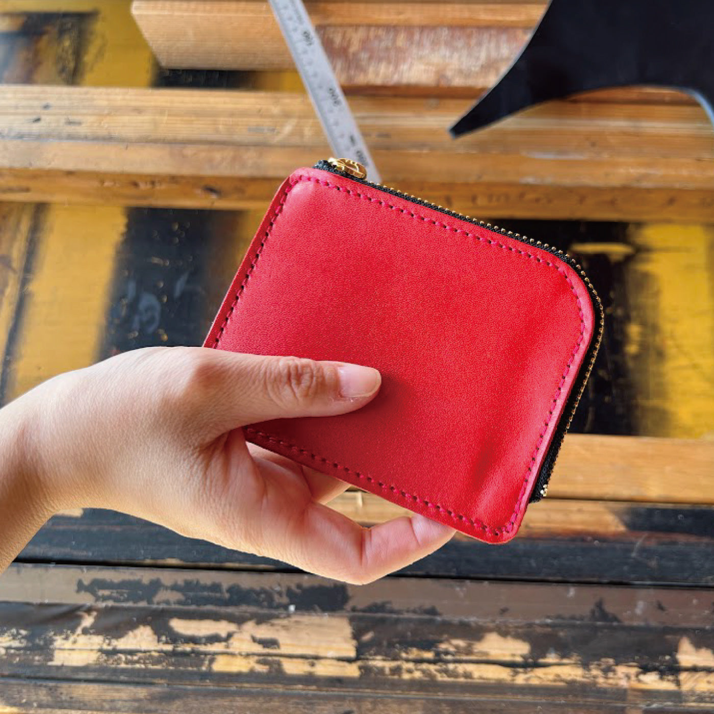 栃木レザー L字型コインケース 財布 ミニ財布 本革 牛革 日本製  ベジタブル タンニン 鞣し サイズ9.5cm×11.5cm ビジネス カジュアル ファッション小物 プレゼント ユニセックス