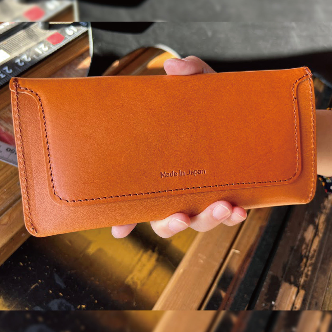 栃木レザー ロングフラップウォレット 牛革 本革 革小物 財布 長財布 日本製 ベジタブル タンニン 鞣し サイズ20×9.5cm ビジネス マルチケース プレゼント ファッション小物