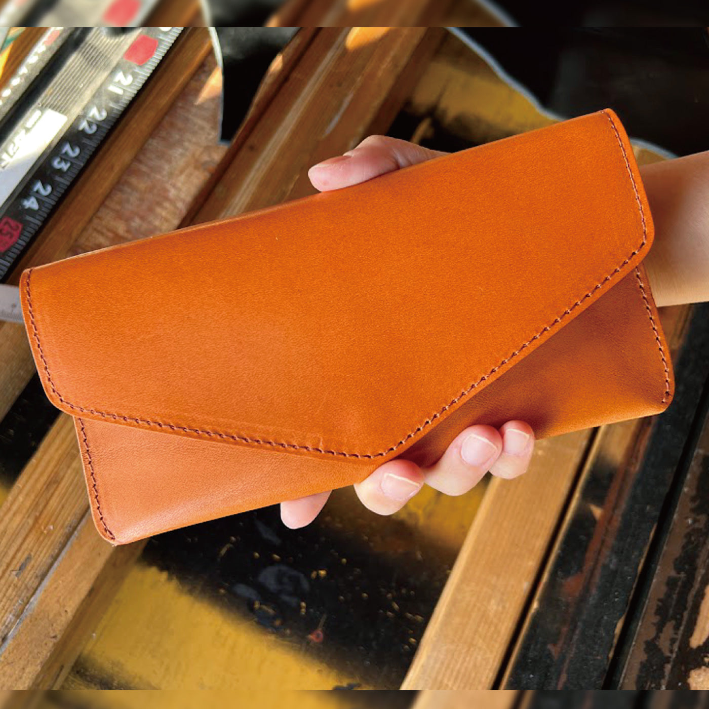 栃木レザー ロングフラップウォレット 牛革 本革 革小物 財布 長財布 日本製 ベジタブル タンニン 鞣し サイズ20×9.5cm ビジネス マルチケース プレゼント ファッション小物