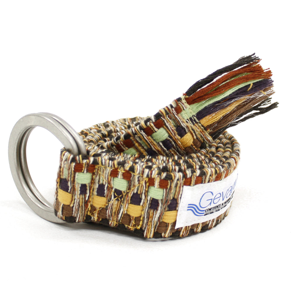 GEVAERT(ゲバルト) Wリングビビッドシャギーベルト ベルギー生地 日本製 ベルト長さ：約120cm ベルト幅：4cm サイズフリー カジュアル メンズ レディース ユニセックス ダブルリングバックル 布ベルト