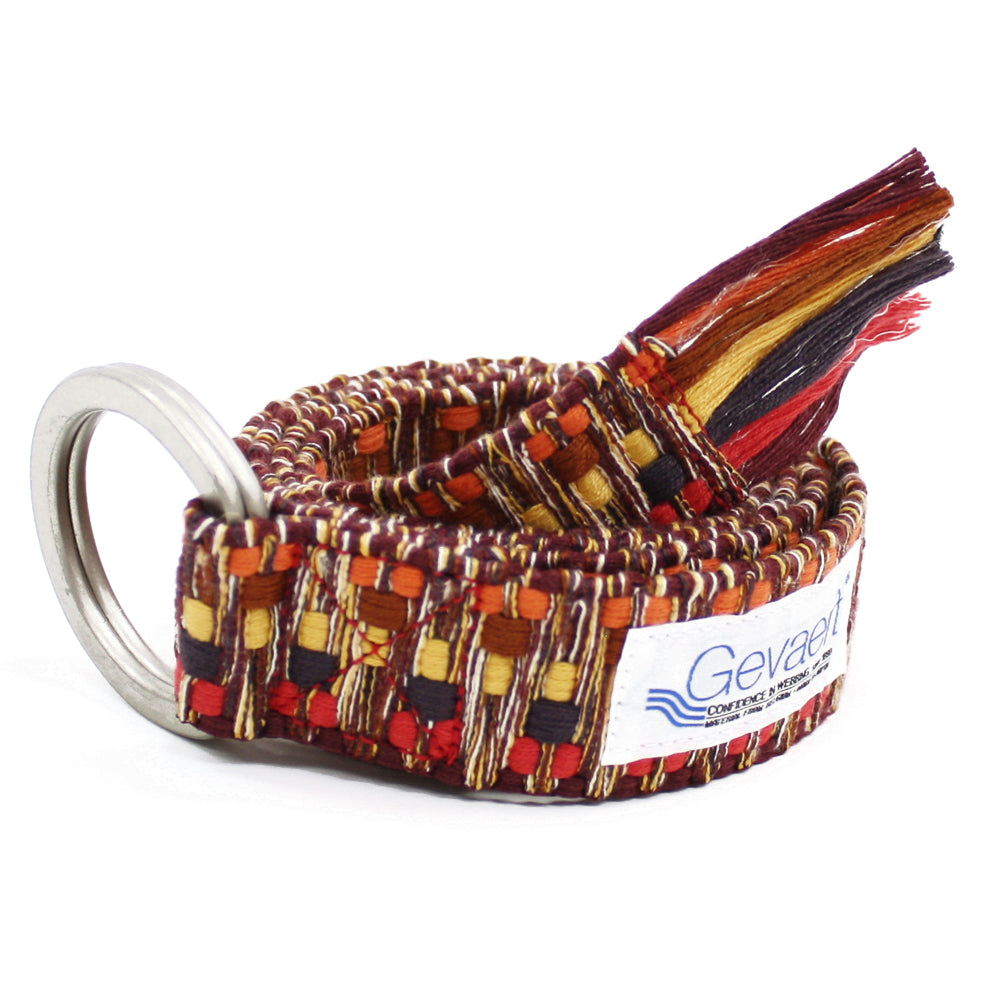 GEVAERT(ゲバルト) Wリングビビッドシャギーベルト ベルギー生地 日本製 ベルト長さ：約120cm ベルト幅：4cm サイズフリー カジュアル メンズ レディース ユニセックス ダブルリングバックル 布ベルト