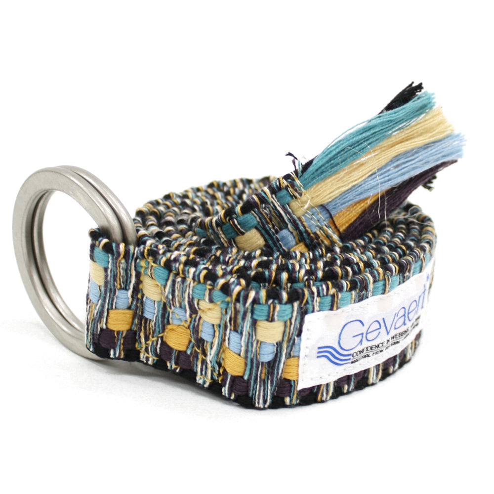 GEVAERT(ゲバルト) Wリングビビッドシャギーベルト ベルギー生地 日本製 ベルト長さ：約120cm ベルト幅：4cm サイズフリー カジュアル メンズ レディース ユニセックス ダブルリングバックル 布ベルト